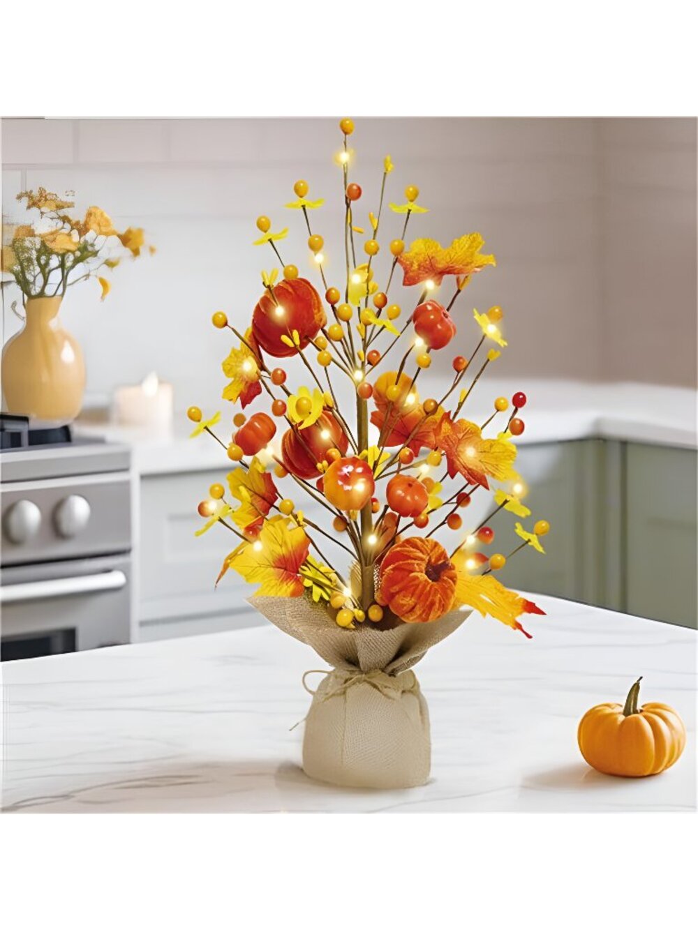 Fall Decorations for Home 18 Inch Fall Tree, Fall Decor Fake Pumpkin Berry